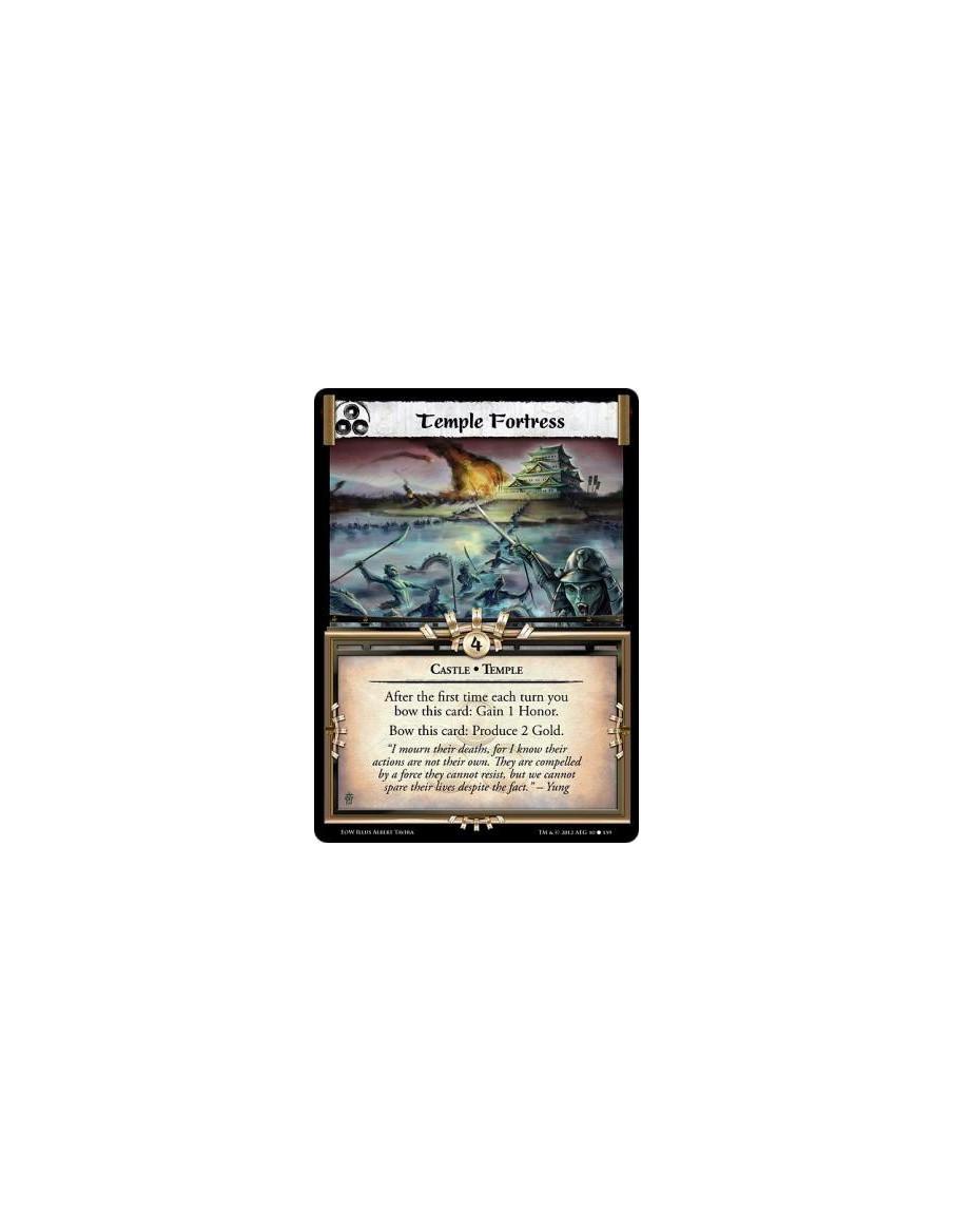 Temple Fortress  - Castle • TempleAfter the first time each turn you bow this card: Gain 1 Honor. Bow this card: Produce 2 Gold.