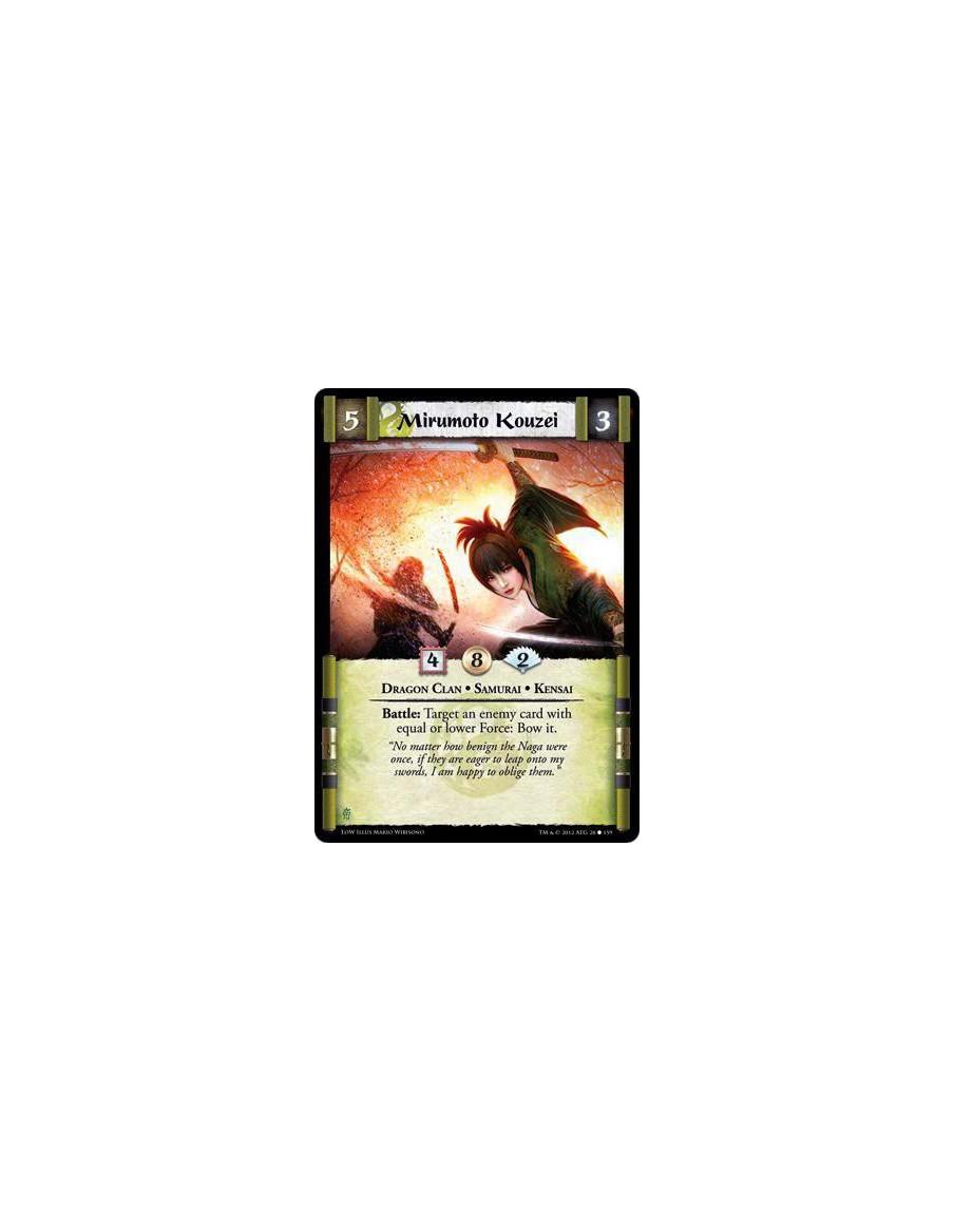 Mirumoto Kouzei  - Dragon Clan • Samurai • KensaiBattle: Target an enemy card with equal or lower Force: Bow it.