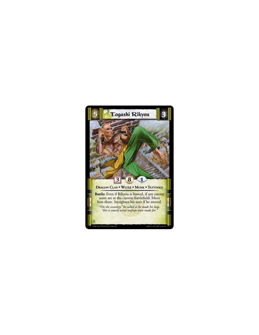 Togashi Rikyou  - Dragon Clan • Water • Monk • TattooedBattle: Even if Rikyou is bowed, if any enemy units are at the current ba