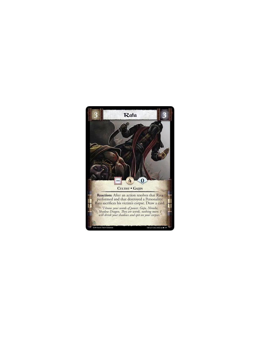 Rata  - Cultist * GaijinReaction:After an action resolved that Rata performed and that destroyed a Personality: Rata sacrifices 