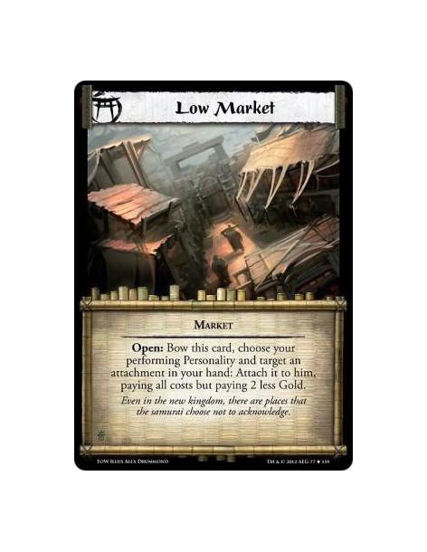 Low Market  - MarketOpen: Bow this card, choose your performing Personality and target an attachment in your hand: Attach it to