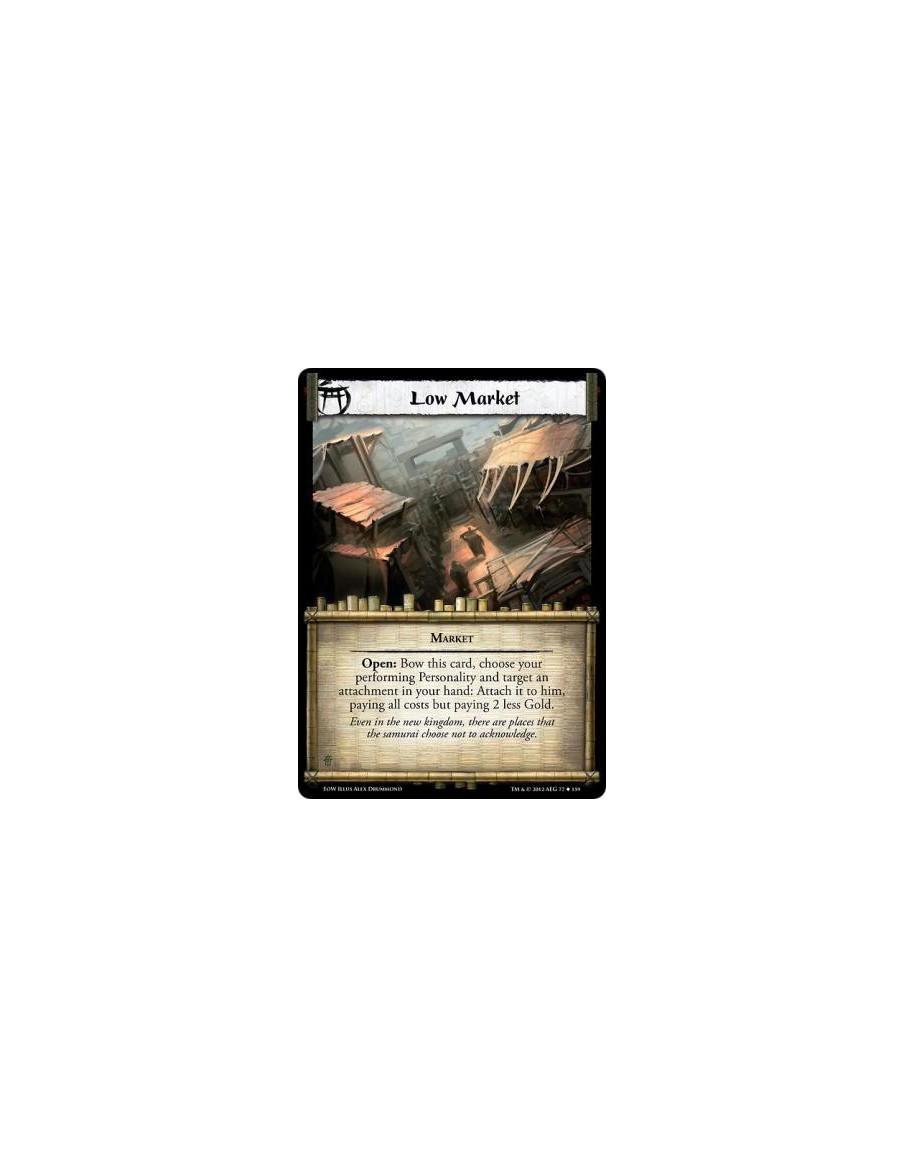 Low Market  - MarketOpen: Bow this card, choose your performing Personality and target an attachment in your hand: Attach it to 