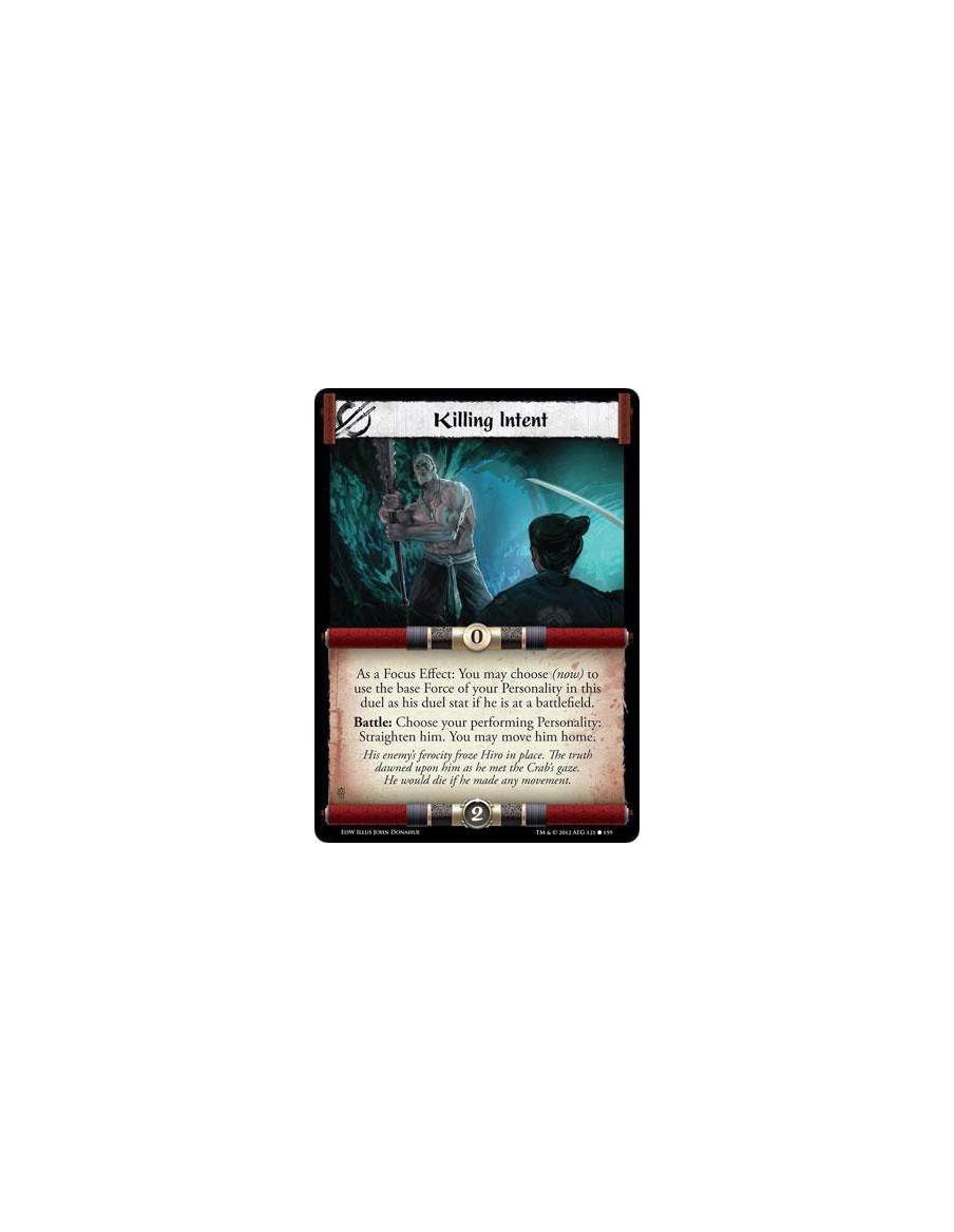 Killing Intent  - As a Focus Effect: You may chose (now) to use the base Force of your Personality in this duel as his duel stat