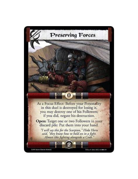 Preserving Forces  - As a Focus Effect: Before your Personality in this duel is destroyed for losing it, you may destroy one of