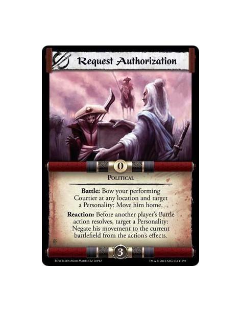 Request Authorization  - PoliticalBattle: Bow your performing Courtier at any location and target a Personality: Move him home.