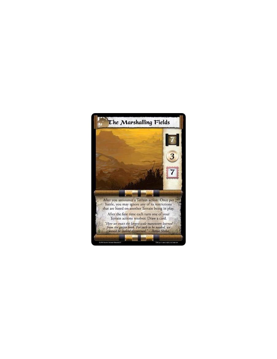 The Marshalling Fields  - After you announce a Terrain action: Once per battle, you may ignore any of its restrictions that are 