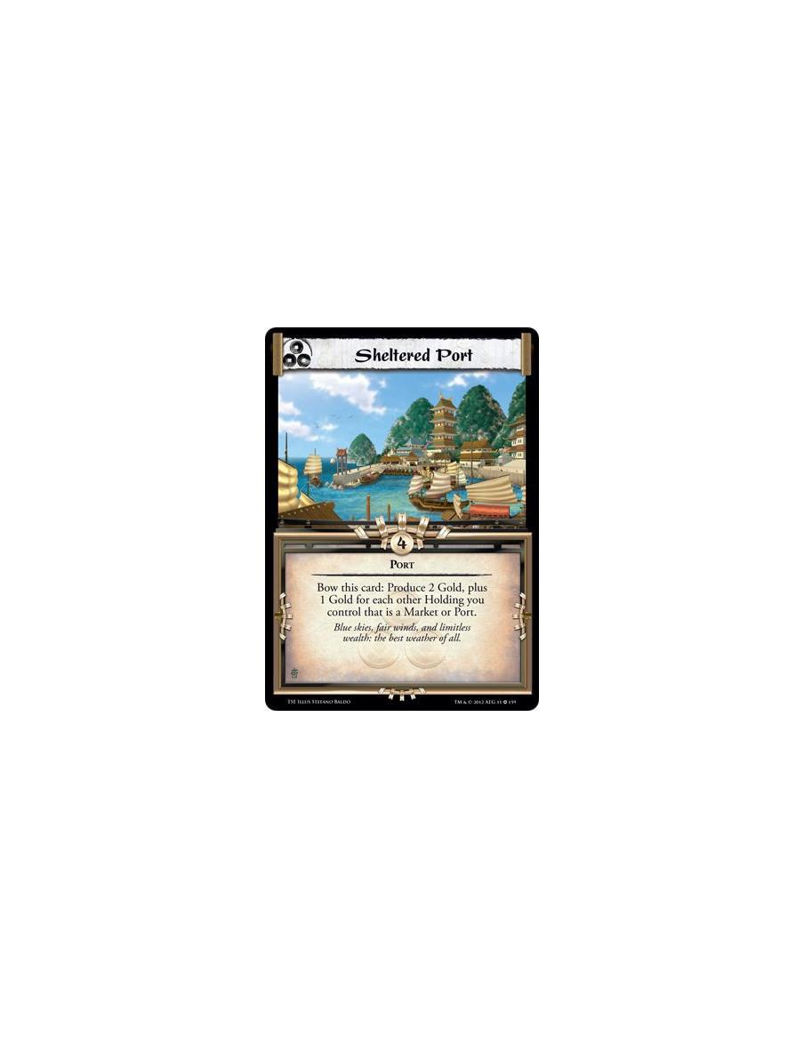 Sheltered Port  - PortBow this card: Produce 2 Gold, plus 1 Gold for each other Holding you control that is a Market or Port.