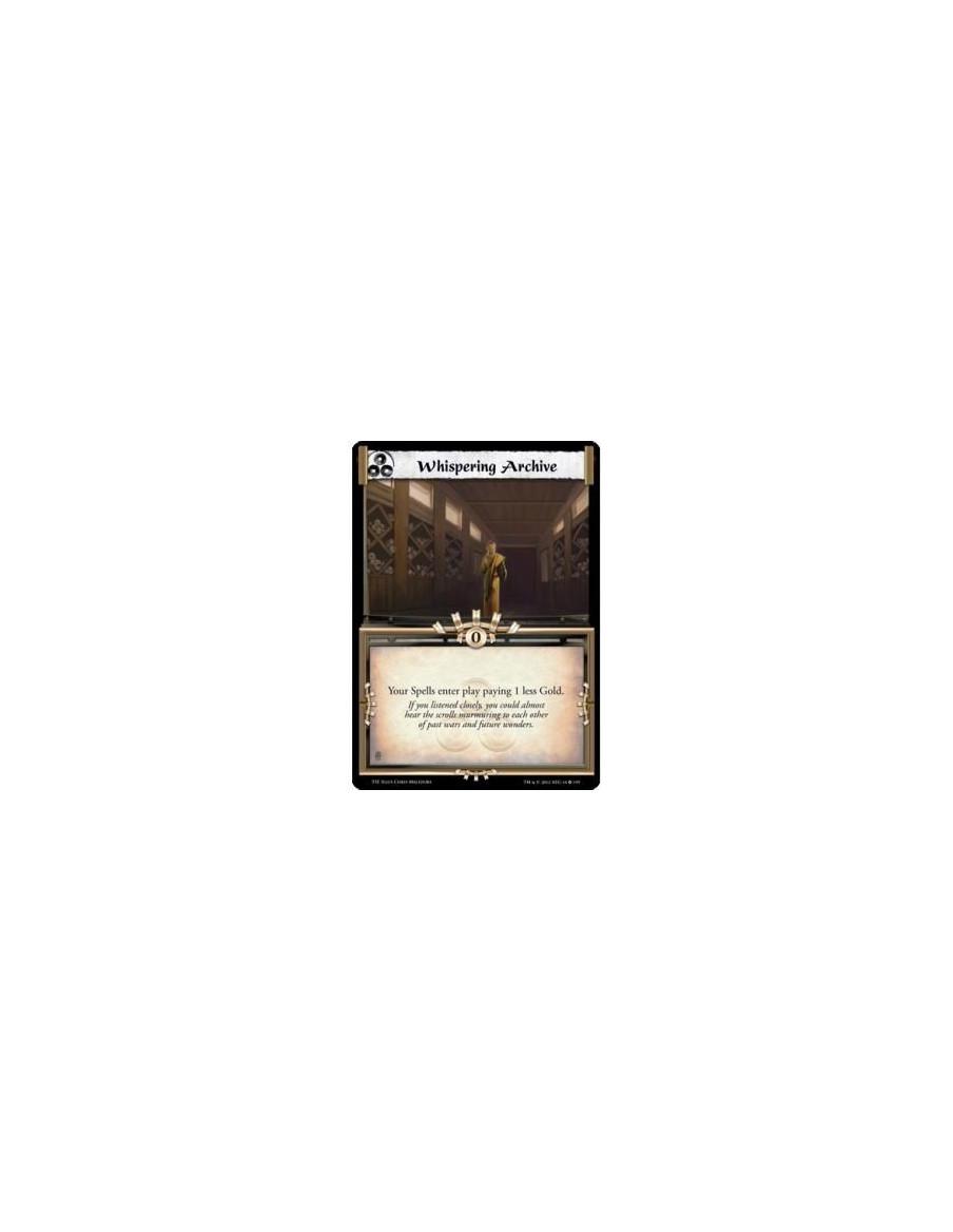Whispering Archive  - Your Spells enter play paying 1 less Gold