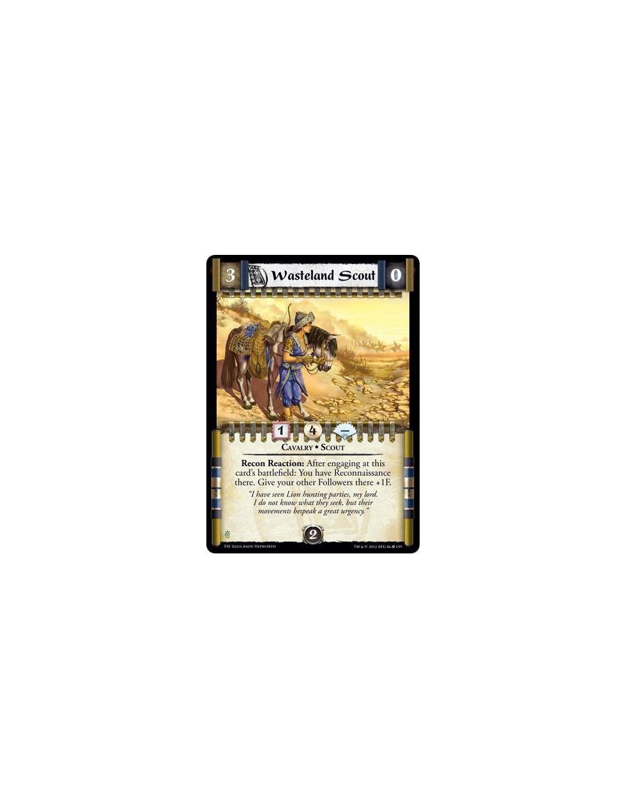 Wasteland Scout  - Recon Reaction: After engaging at this card's battlefield: You have Reconnaissance there. Give your other Fol