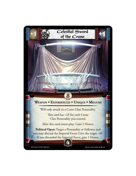 Celestial Sword of the Crane Exp  - Weapon • Experienced • Unique • MegumiWill only attach to a Crane Clan Personality. This car