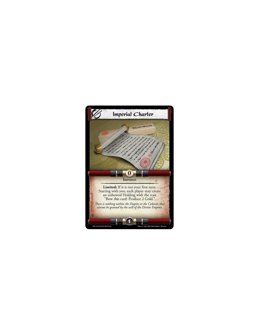 Imperial Charter  - ImperialLimited: If it is not your first turn: Starting with you, each player may create an unbowed Holding 
