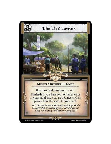The Ide Caravan  - Market • Retainer • UniqueBow this card: Produce 2 Gold.Limited: If you have four or fewer cards in your hand