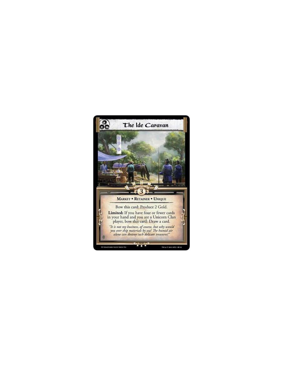 The Ide Caravan  - Market • Retainer • UniqueBow this card: Produce 2 Gold.Limited: If you have four or fewer cards in your hand