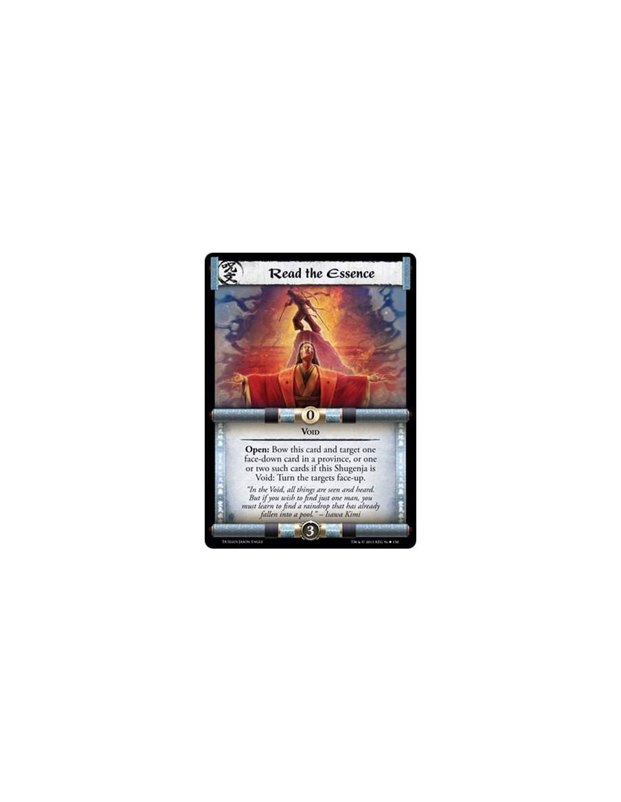 Read the Essence  - VoidOpen: Bow this card and target one face-down card in a province, or one or two such cards if this Shugen