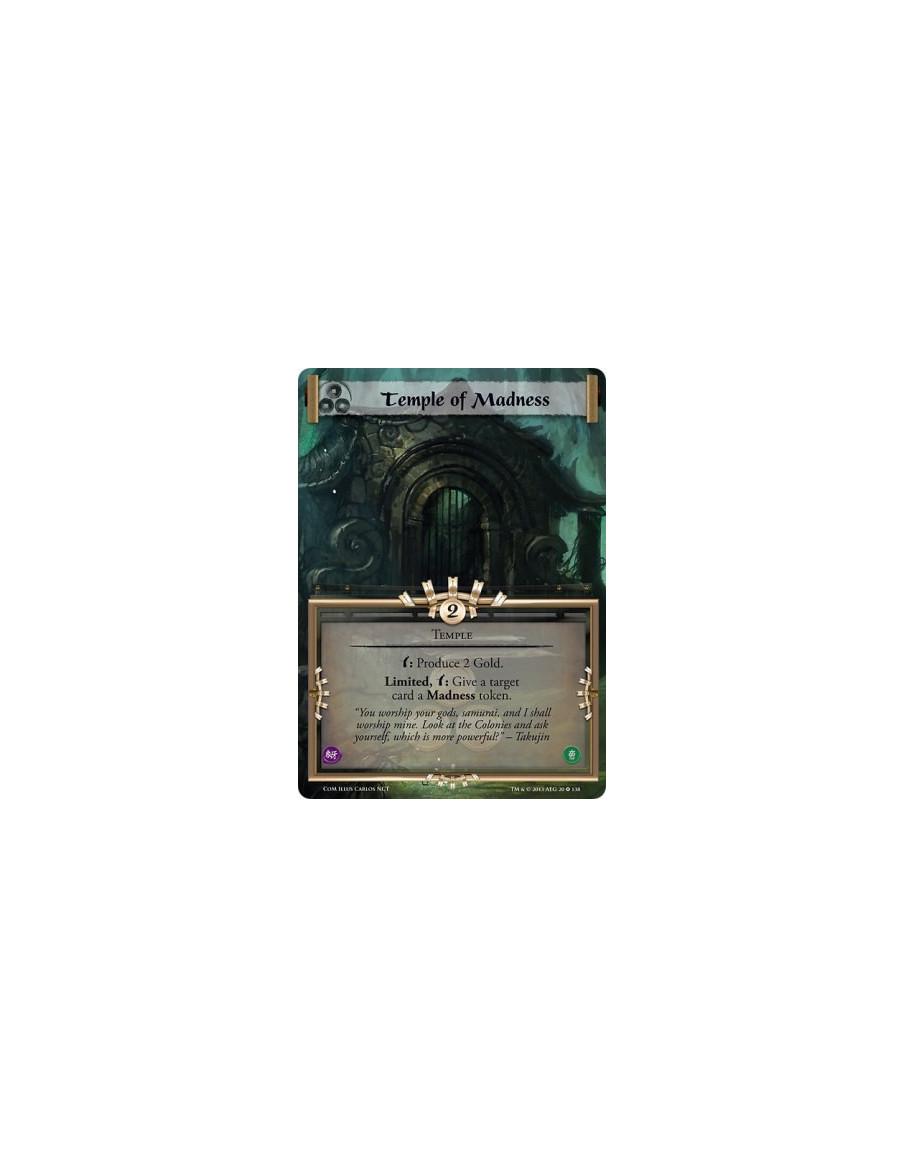 Temple of Madness FULL BLEED  - Templew: Produce 2 Gold.Limited, w: Give a target card a Madness token.