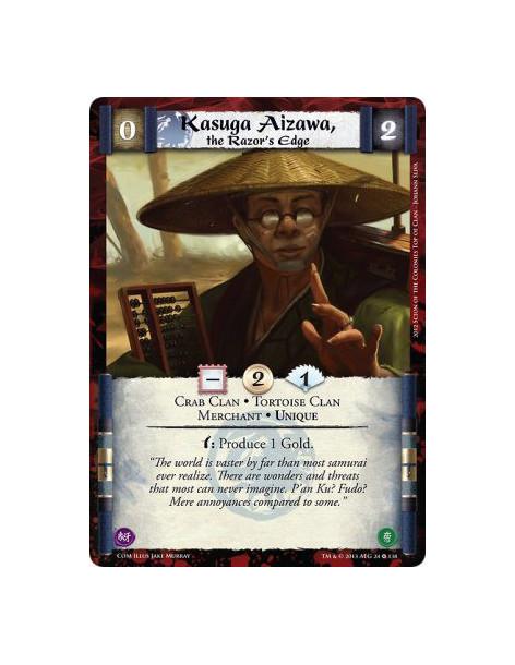 Kasuga Aizawa, the Razor's Edge FOIL  - Crab Clan • Merchant • Tortoise Clan • Uniquew: Produce 1 Gold.