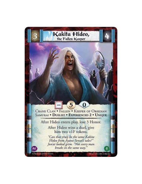 Kakita Hideo, the Fallen Keeper Exp2 FOIL  - Crane Clan • Fallen • Keeper of Obsidian • Samurai • Duelist • Experienced 2 • Uniq