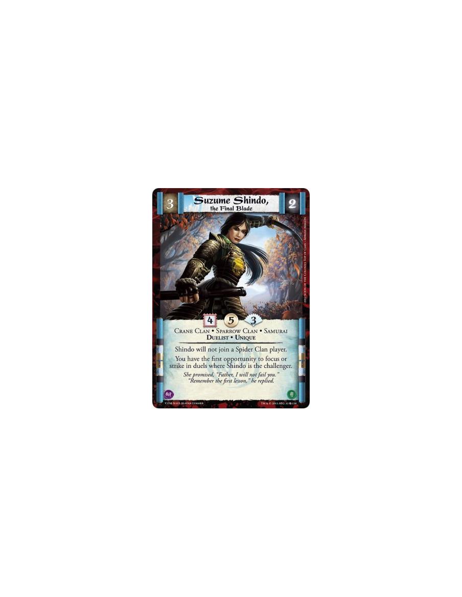 Suzume Shindo, the Final Blade FOIL  - Crane Clan • Sparrow Clan • Samurai • Duelist • UniqueShindo will not join a Spider Clan 
