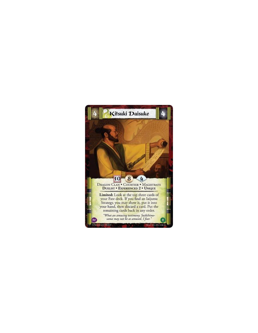 Kitsuki Daisuke Exp2 FOIL  - Dragon Clan • Courtier • Magistrate • Duelist • Experienced 2 • UniqueLimited: Look at the top thre