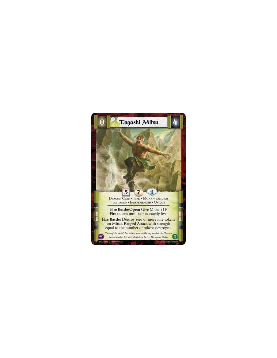 Togashi Mitsu Inexp FOIL  - Dragon Clan • Fire • Monk • Samurai • Tattooed • Inexperienced • UniqueFire Battle/Open: Give Mitsu 