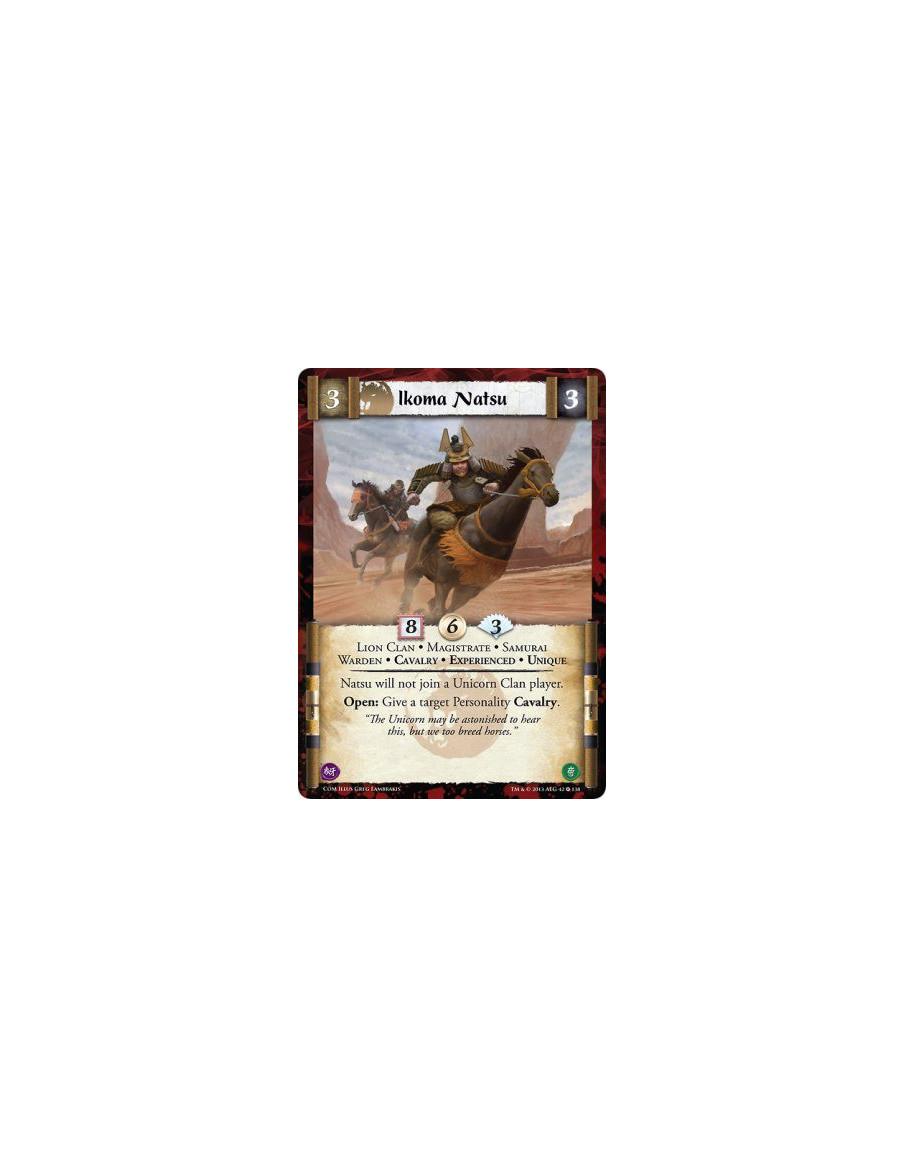 Ikoma Natsu Exp FOIL  - Lion Clan • Magistrate • Samurai • Warden • Cavalry • Experienced • UniqueNatsu will not join a Unicorn 