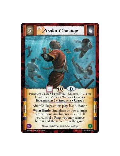 Asako Chukage Exp2 FOIL  - Cavalry • Elemental Master • Experienced 2 • Fallen • Henshin • Monk • Phoenix Clan • Shugenja • Uniq