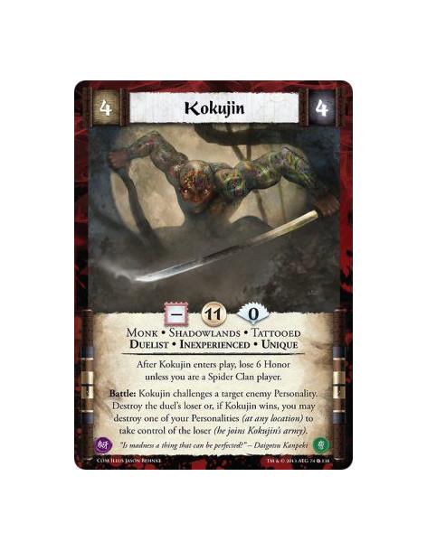 Kokujin Inexp FOIL  - Duelist • Inexperienced • Monk • Shadowlands • Tattooed • UniqueAfter Kokujin enters play, lose 6 Honor un