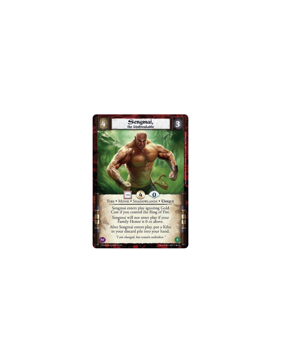 Sengmai, the Unbreakable  - Fire • Monk • Shadowlands • UniqueSengmai enters play ignoring Gold Cost if you control the Ring of 