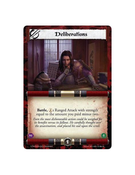 Deliberations  - Battle, : Ranged Attack with strength equal to the amount you paid minus two.