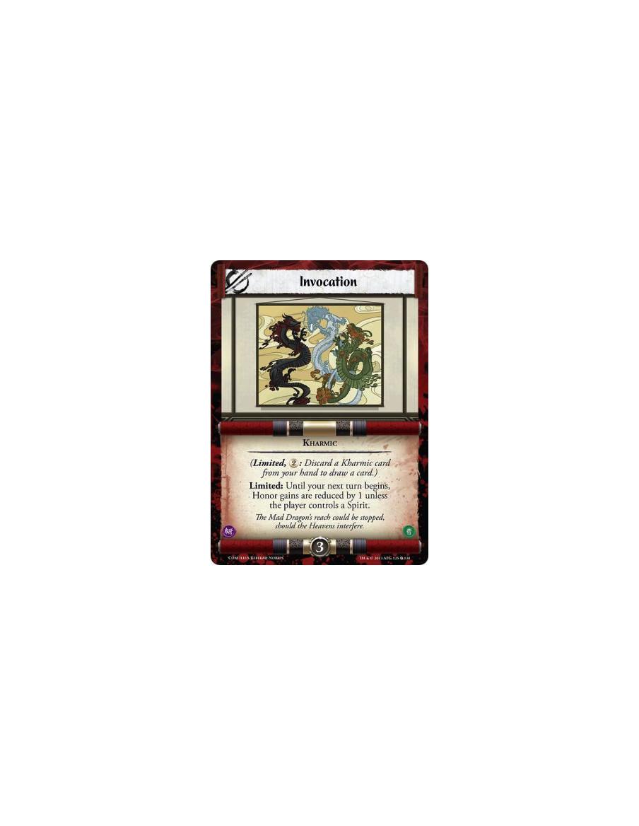 Invocation  - Kharmic(Limited, : Discard a Kharmic card from your hand to draw a card.)Limited: Until your next turn begins, bef