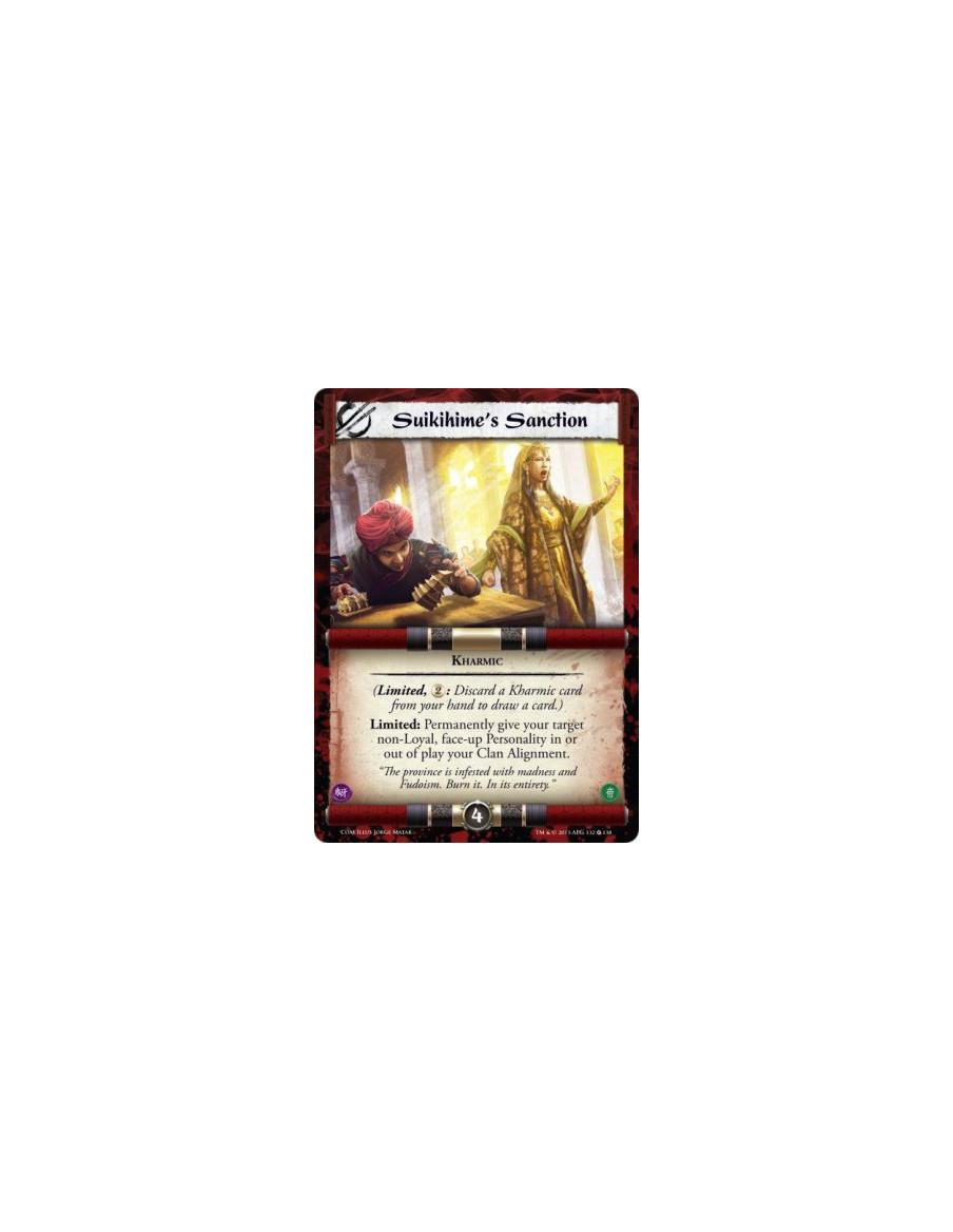 Suikihime's Sanction  - Kharmic(Limited, : Discard a Kharmic card from your hand to draw a card.)Limited: Permanently give your 