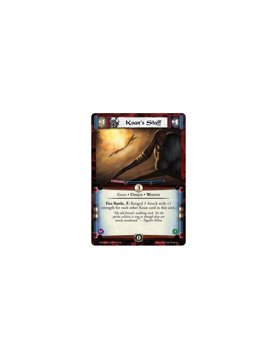 Koan's Staff FOIL  - Fire • Koan • Unique • Weapon  Fire Battle, w: Ranged 3 Attack with +1 strength for each other Koan card in