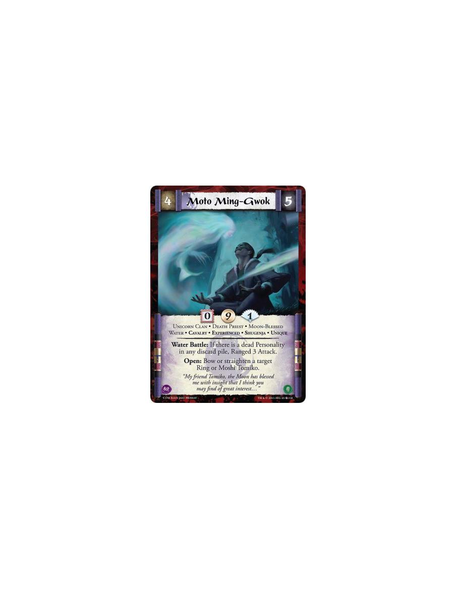 Moto Ming-Gwok Exp FOIL  - Cavalry • Death Priest • Experienced • Moon-Blessed • Shugenja • Unicorn Clan • Unique • Water  Water