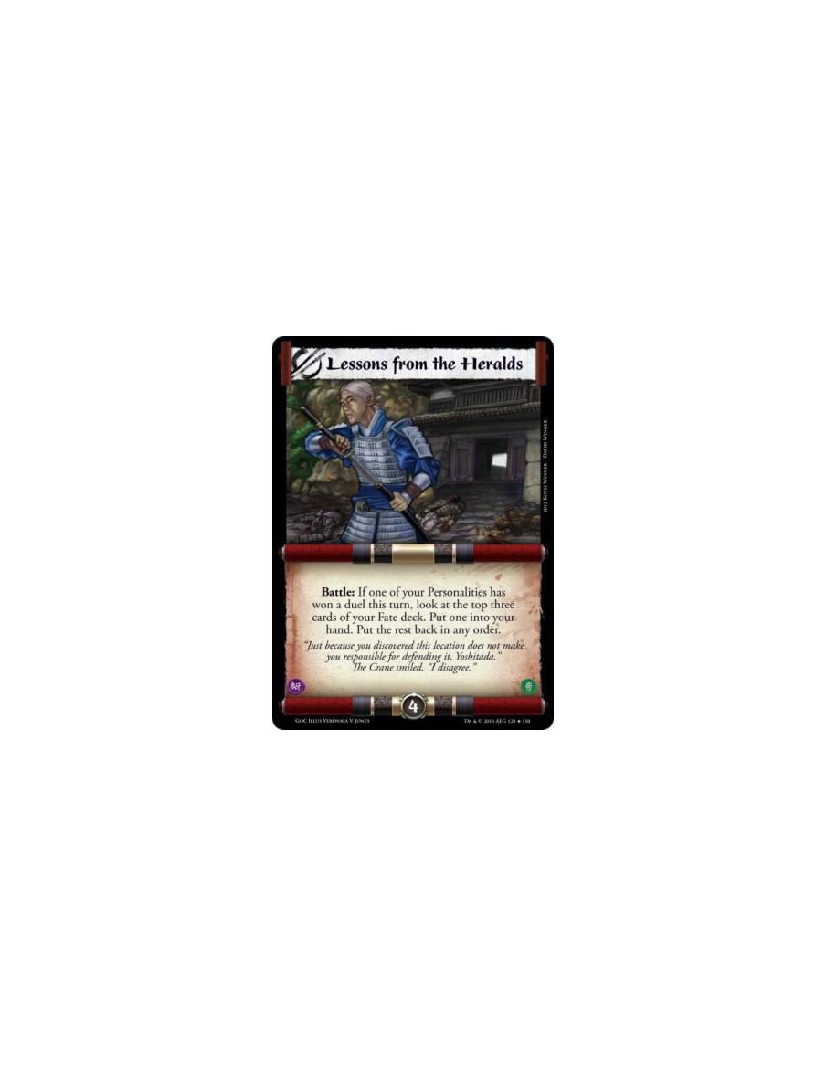 Lessons from the Heralds  - Battle: If one of your Personalities has won a duel this turn, look at the top three cards of your F