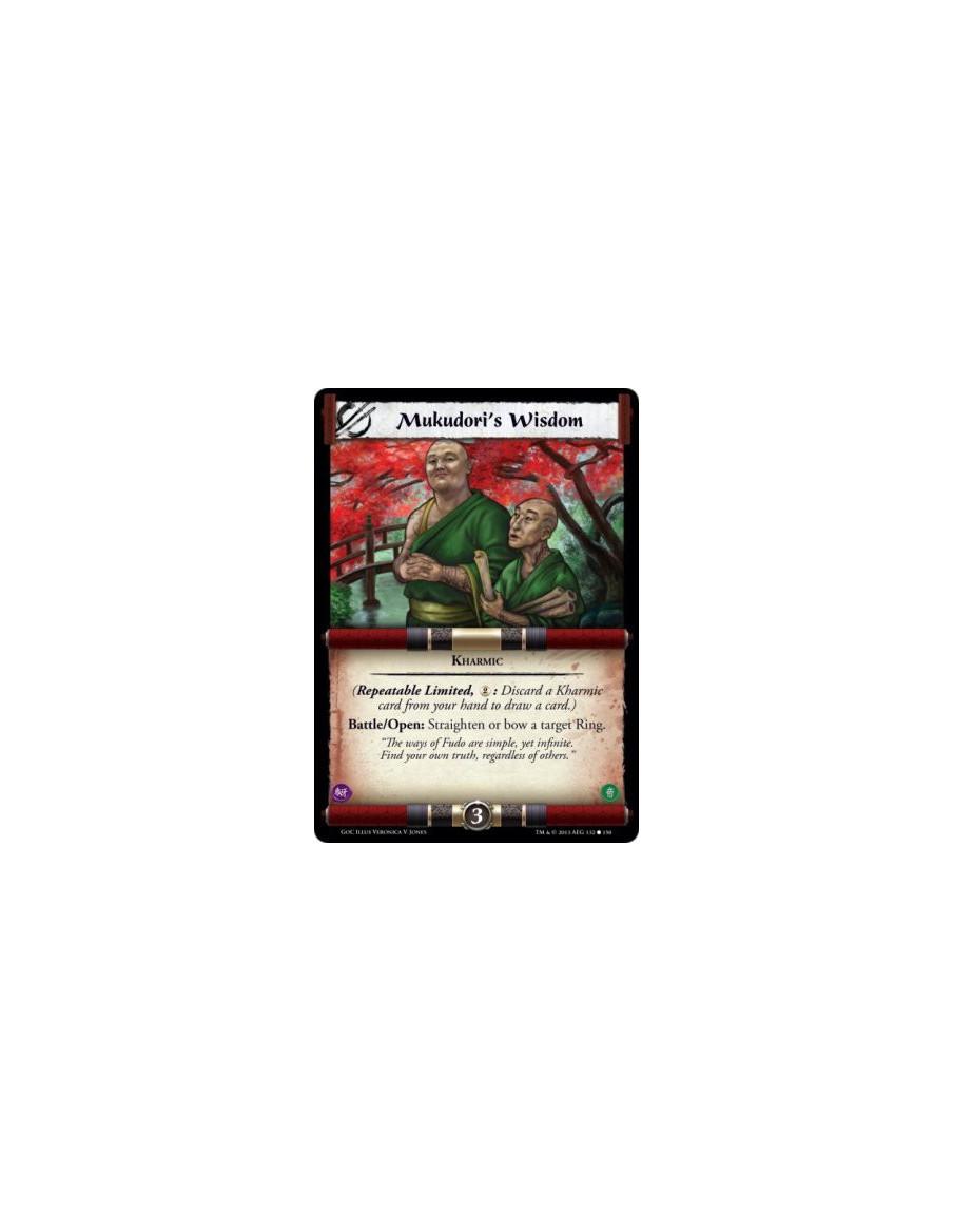 Mukudori's Wisdom  - Kharmic(Repeatable Limited, 2: Discard a Kharmic card from your hand to draw a card.)Battle/Open: Straighte