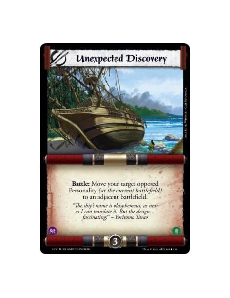 Unexpected Discovery  - Battle: Move your target opposed Personality (at the current battlefield) to an adjacent battlefield.