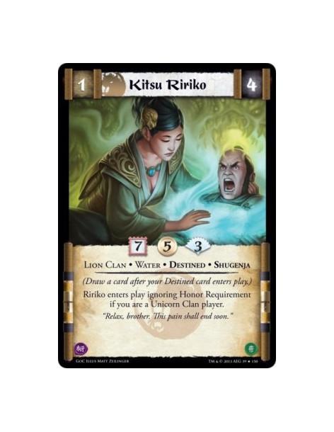 Kitsu Ririko FOIL  - Lion Clan • Water • Destined • Shugenja(Draw a card after your Destined card enters play.)Ririko enters pla