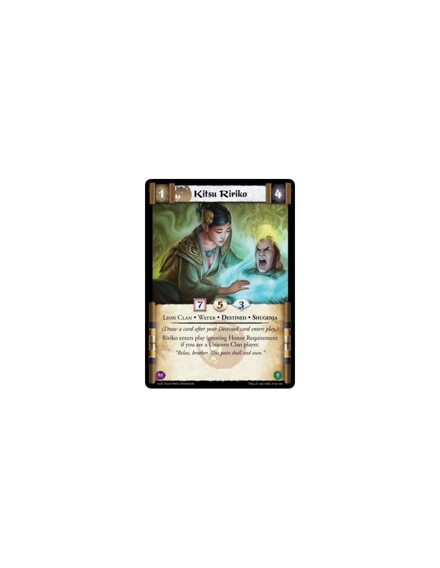 Kitsu Ririko FOIL  - Lion Clan • Water • Destined • Shugenja(Draw a card after your Destined card enters play.)Ririko enters pla