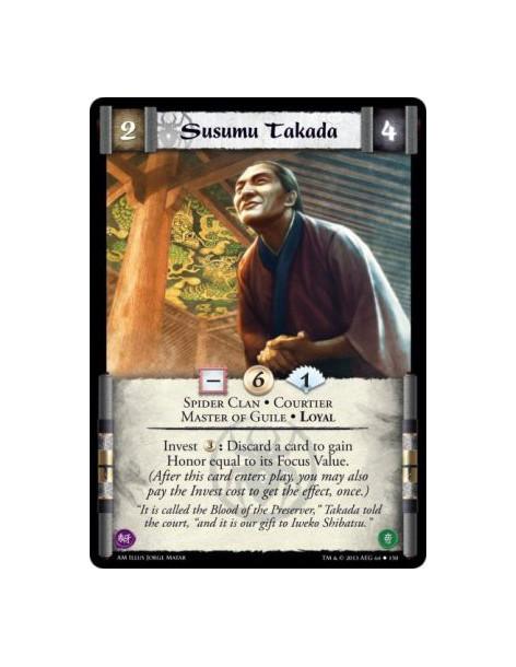 Susumu Takada  - Courtier • Loyal • Master of Guile • Spider Clan           Invest : Discard a card to gain Honor equal to its F