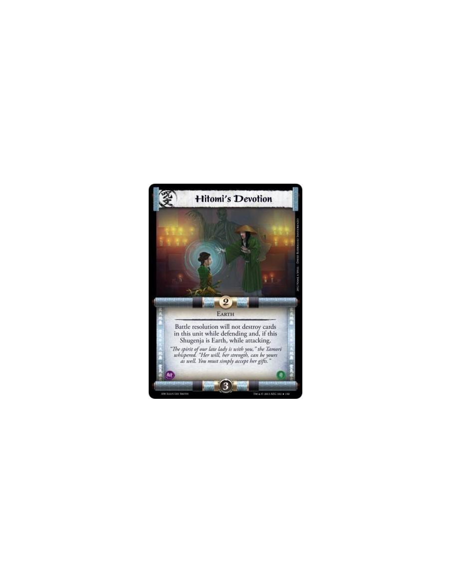 Hitomi's Devotion FOIL  - Earth                    Battle resolution will not destroy cards in this unit while defending and, if