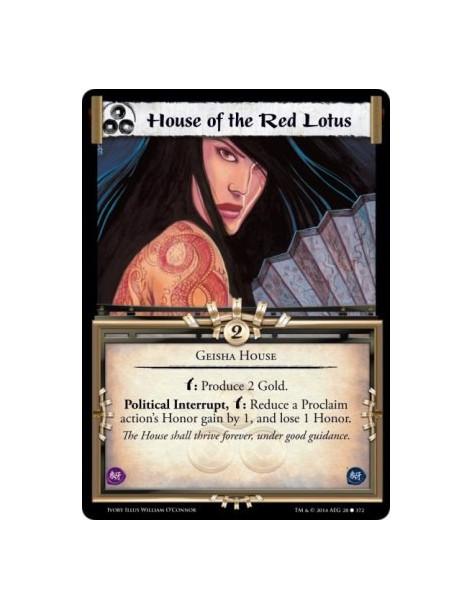 House of the Red Lotus  - Geisha Housew: Produce 2 Gold. Political Interrupt, w: Reduce a Proclaim action's Honor gain by 1, and