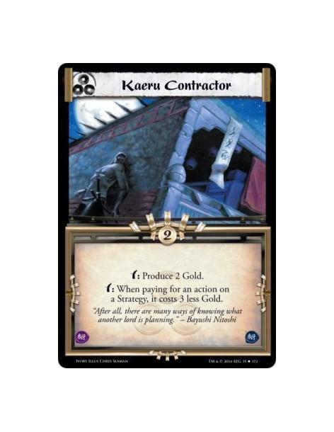 Kaeru Contractor  - w: Produce 2 Gold. w: When paying for an action on a Strategy, it costs 3 less Gold.