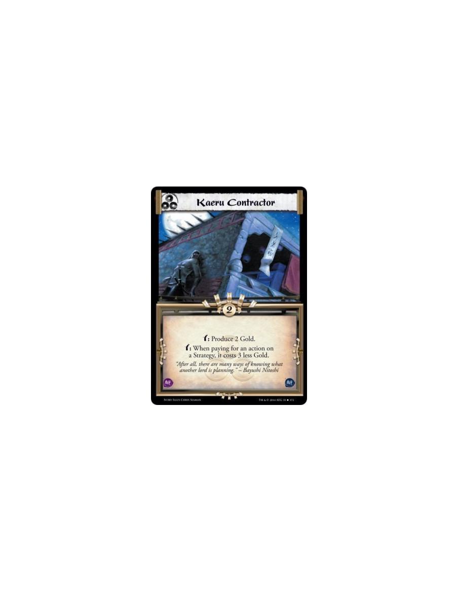 Kaeru Contractor  - w: Produce 2 Gold. w: When paying for an action on a Strategy, it costs 3 less Gold.
