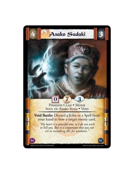 Asako Sadaki  - Monk • Phoenix Clan • Soul of Asako Suda • VoidVoid Battle: Discard a Kiho or a Spell from your hand to bow a ta
