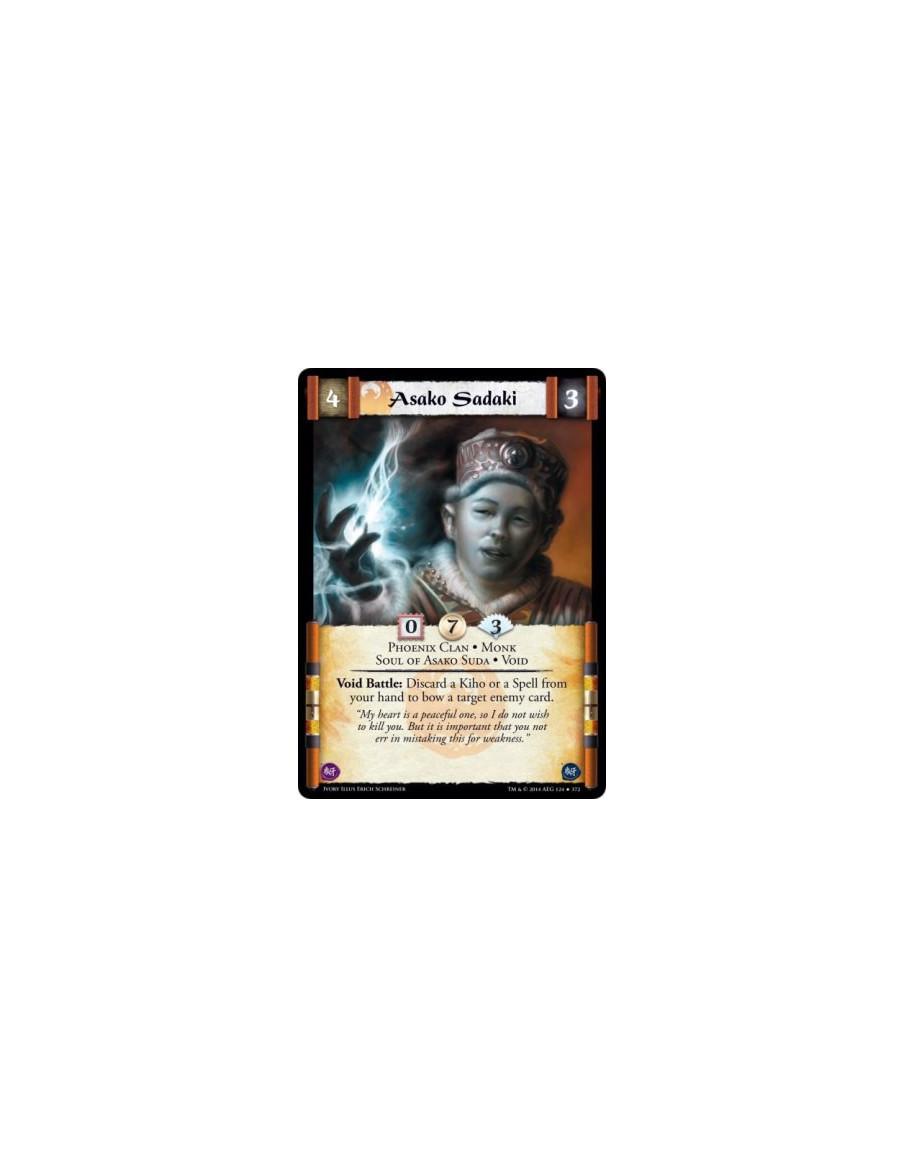 Asako Sadaki  - Monk • Phoenix Clan • Soul of Asako Suda • VoidVoid Battle: Discard a Kiho or a Spell from your hand to bow a ta