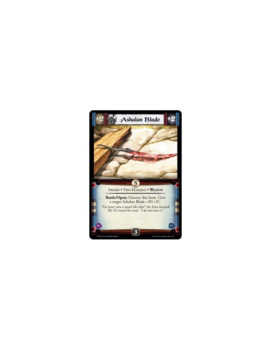 Ashalan Blade  - Sword • Two-Handed • Weapon                      Battle/Open: Destroy this Item. Give a target Ashalan Blade +3