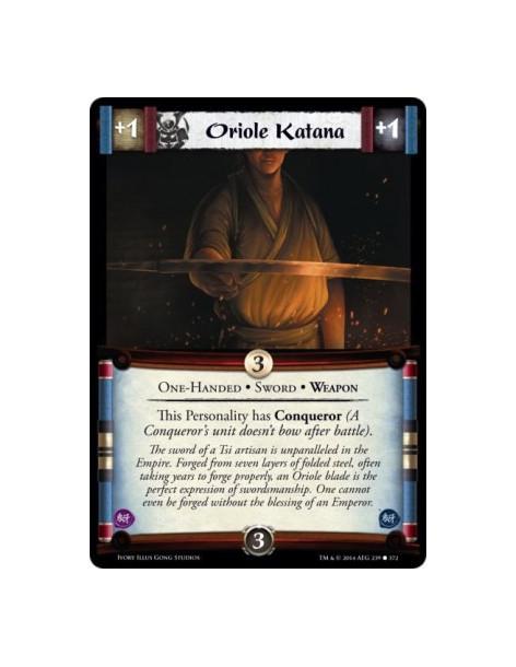 Oriole Katana  - One-Handed • Sword • Weapon                      This Personality has Conqueror (A Conqueror's unit doesn't bow
