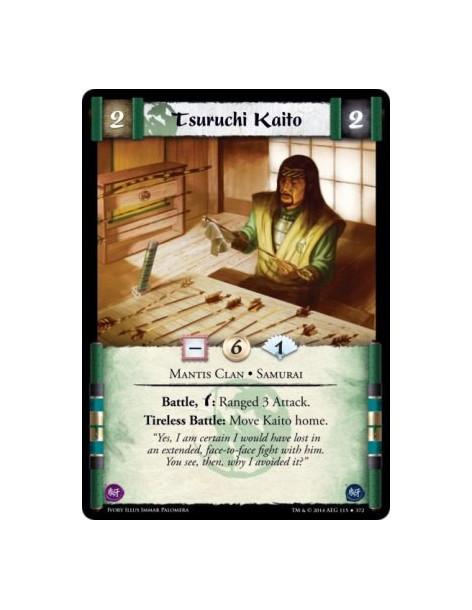 Tsuruchi Kaito FOIL  - Mantis Clan • SamuraiBattle, w: Ranged 3 Attack.Tireless Battle: Move Kaito home.