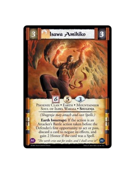 Isawa Amihiko FOIL  - Phoenix Clan • Earth • Mountaineer • Soul of Isawa Wakasa • Shugenja(Shugenja may attach and cast Spells.)