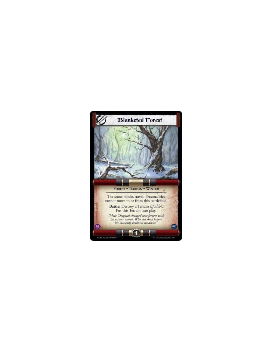 Blanketed Forest FOIL  - Forest • Terrain • Winter              The snow blocks travel. Personalities cannot move to or from thi